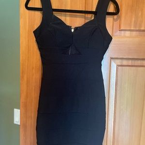 Emerald Sundae Black Stretch Evening Dress